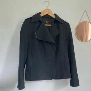 Ann Taylor Wool Moto Zip Black 8